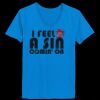 Ladies’  Junior Fine Jersey V-Neck Longer Length T-Shirt Thumbnail