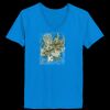 Ladies’  Junior Fine Jersey V-Neck Longer Length T-Shirt Thumbnail