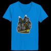 Ladies’  Junior Fine Jersey V-Neck Longer Length T-Shirt Thumbnail