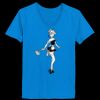 Ladies’  Junior Fine Jersey V-Neck Longer Length T-Shirt Thumbnail
