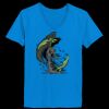 Ladies’  Junior Fine Jersey V-Neck Longer Length T-Shirt Thumbnail