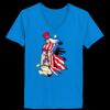Ladies’  Junior Fine Jersey V-Neck Longer Length T-Shirt Thumbnail