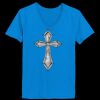 Ladies’  Junior Fine Jersey V-Neck Longer Length T-Shirt Thumbnail