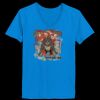 Ladies’  Junior Fine Jersey V-Neck Longer Length T-Shirt Thumbnail