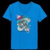 Ladies’  Junior Fine Jersey V-Neck Longer Length T-Shirt Thumbnail
