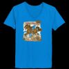 Ladies’  Junior Fine Jersey V-Neck Longer Length T-Shirt Thumbnail