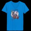 Ladies’  Junior Fine Jersey V-Neck Longer Length T-Shirt Thumbnail