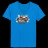 Ladies’  Junior Fine Jersey V-Neck Longer Length T-Shirt Thumbnail