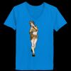 Ladies’  Junior Fine Jersey V-Neck Longer Length T-Shirt Thumbnail