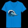 Ladies’  Junior Fine Jersey V-Neck Longer Length T-Shirt Thumbnail