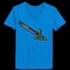 Ladies’  Junior Fine Jersey V-Neck Longer Length T-Shirt Thumbnail