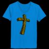 Ladies’  Junior Fine Jersey V-Neck Longer Length T-Shirt Thumbnail
