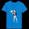 Ladies’  Junior Fine Jersey V-Neck Longer Length T-Shirt Thumbnail