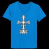 Ladies’  Junior Fine Jersey V-Neck Longer Length T-Shirt Thumbnail