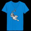 Ladies’  Junior Fine Jersey V-Neck Longer Length T-Shirt Thumbnail