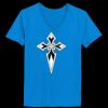 Ladies’  Junior Fine Jersey V-Neck Longer Length T-Shirt Thumbnail