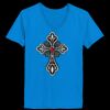 Ladies’  Junior Fine Jersey V-Neck Longer Length T-Shirt Thumbnail