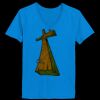 Ladies’  Junior Fine Jersey V-Neck Longer Length T-Shirt Thumbnail