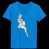 Ladies’  Junior Fine Jersey V-Neck Longer Length T-Shirt Thumbnail