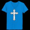 Ladies’  Junior Fine Jersey V-Neck Longer Length T-Shirt Thumbnail