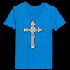 Ladies’  Junior Fine Jersey V-Neck Longer Length T-Shirt Thumbnail