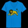 Ladies’  Junior Fine Jersey V-Neck Longer Length T-Shirt Thumbnail