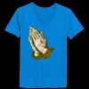 Ladies’  Junior Fine Jersey V-Neck Longer Length T-Shirt Thumbnail