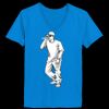 Ladies’  Junior Fine Jersey V-Neck Longer Length T-Shirt Thumbnail