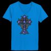 Ladies’  Junior Fine Jersey V-Neck Longer Length T-Shirt Thumbnail