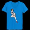 Ladies’  Junior Fine Jersey V-Neck Longer Length T-Shirt Thumbnail