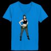 Ladies’  Junior Fine Jersey V-Neck Longer Length T-Shirt Thumbnail