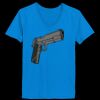 Ladies’  Junior Fine Jersey V-Neck Longer Length T-Shirt Thumbnail