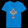 Ladies’  Junior Fine Jersey V-Neck Longer Length T-Shirt Thumbnail