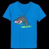 Ladies’  Junior Fine Jersey V-Neck Longer Length T-Shirt Thumbnail