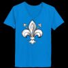 Ladies’  Junior Fine Jersey V-Neck Longer Length T-Shirt Thumbnail