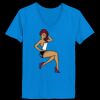 Ladies’  Junior Fine Jersey V-Neck Longer Length T-Shirt Thumbnail