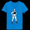 Ladies’  Junior Fine Jersey V-Neck Longer Length T-Shirt Thumbnail