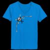 Ladies’  Junior Fine Jersey V-Neck Longer Length T-Shirt Thumbnail