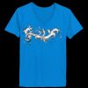 Ladies’  Junior Fine Jersey V-Neck Longer Length T-Shirt Thumbnail