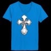 Ladies’  Junior Fine Jersey V-Neck Longer Length T-Shirt Thumbnail