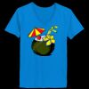 Ladies’  Junior Fine Jersey V-Neck Longer Length T-Shirt Thumbnail