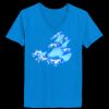 Ladies’  Junior Fine Jersey V-Neck Longer Length T-Shirt Thumbnail