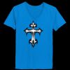 Ladies’  Junior Fine Jersey V-Neck Longer Length T-Shirt Thumbnail