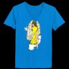 Ladies’  Junior Fine Jersey V-Neck Longer Length T-Shirt Thumbnail