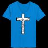 Ladies’  Junior Fine Jersey V-Neck Longer Length T-Shirt Thumbnail