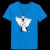 Ladies’  Junior Fine Jersey V-Neck Longer Length T-Shirt Thumbnail