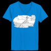 Ladies’  Junior Fine Jersey V-Neck Longer Length T-Shirt Thumbnail