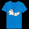 Ladies’  Junior Fine Jersey V-Neck Longer Length T-Shirt Thumbnail