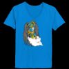 Ladies’  Junior Fine Jersey V-Neck Longer Length T-Shirt Thumbnail