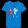Ladies’  Junior Fine Jersey V-Neck Longer Length T-Shirt Thumbnail
